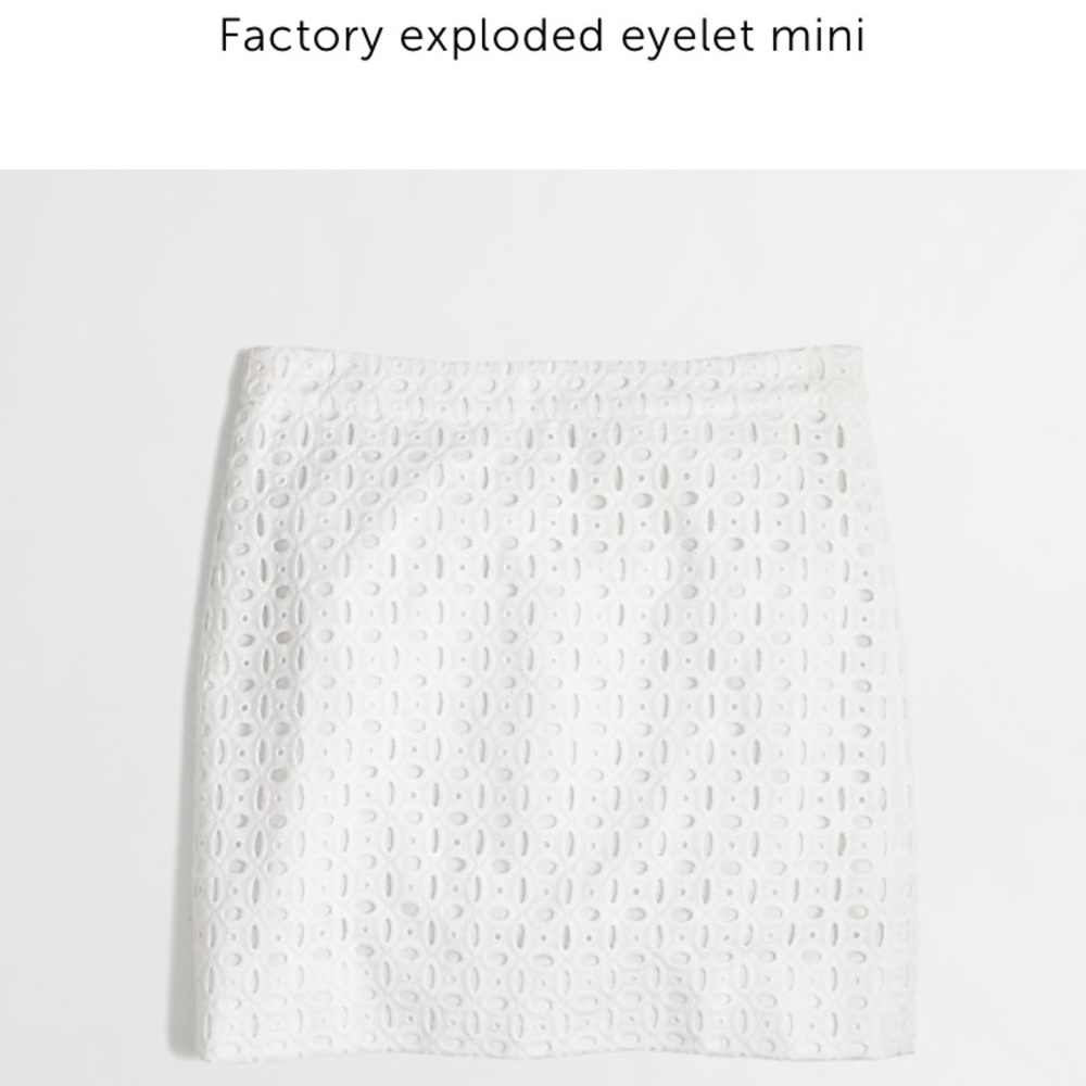 J Crew Factory Exploding Eyelet mini skirt